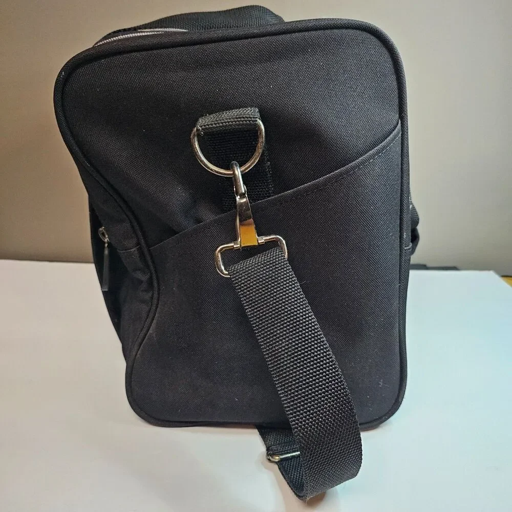 Ebonite Single Bowling Ball Shoulder Bag Foam Insert Zippered Side Pockets Black